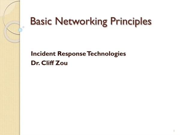 Basic Networking Principles