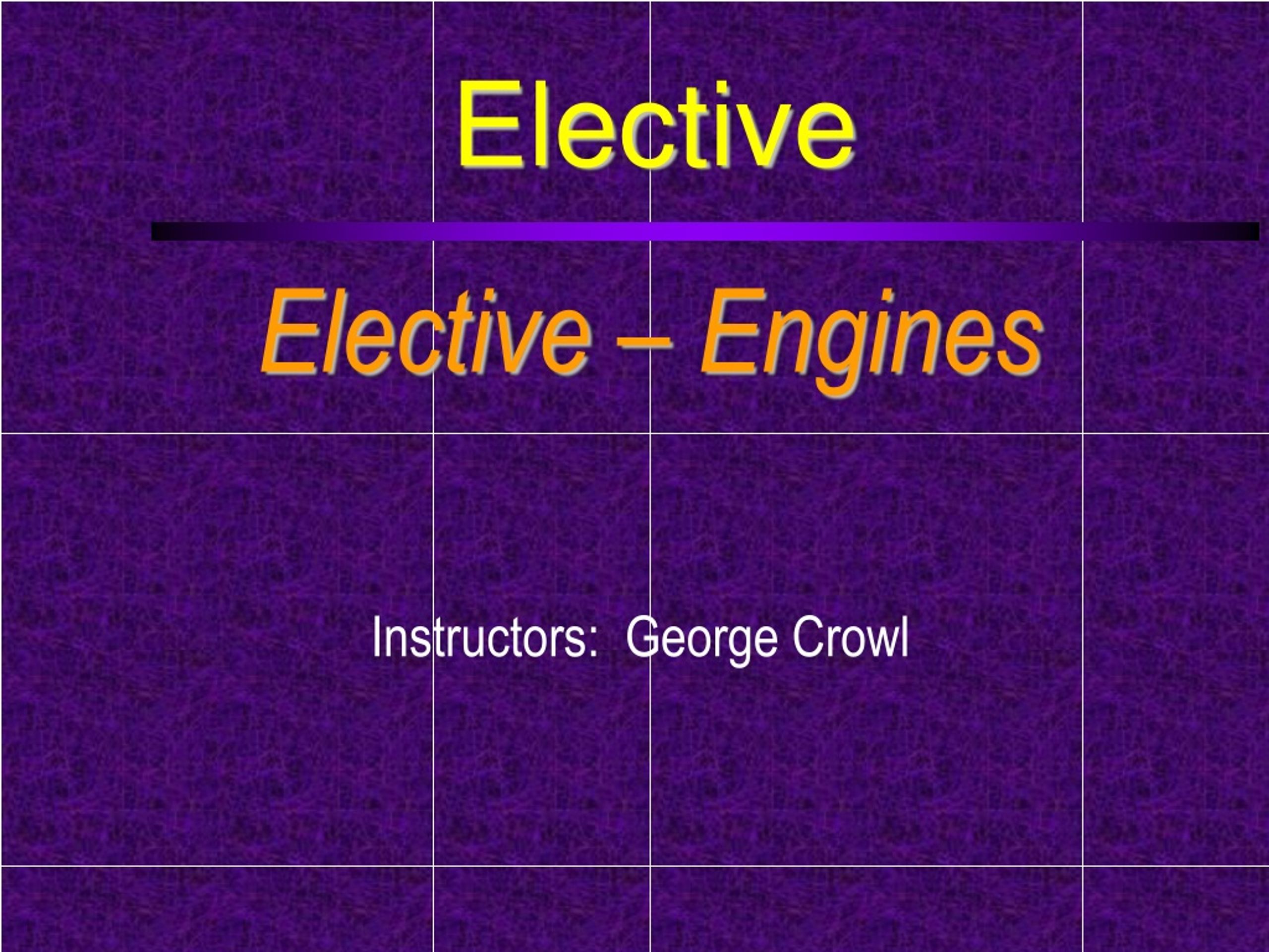 Marine Engines Elective Training Level 2 - slide 1