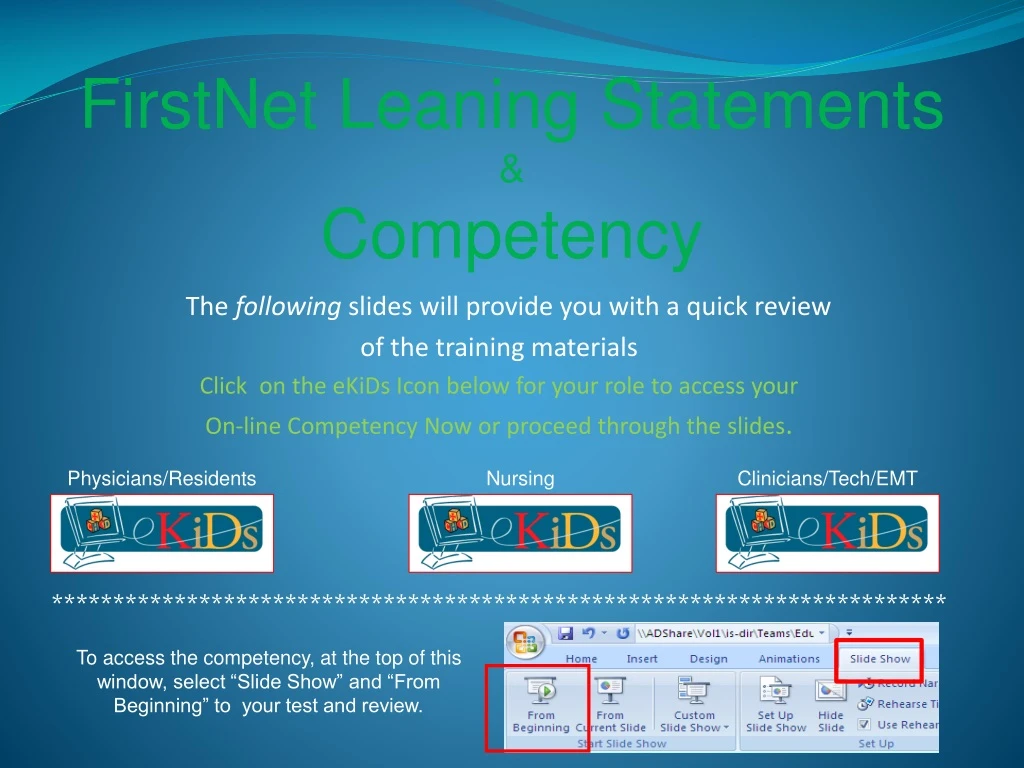 firstnet leaning statements competency