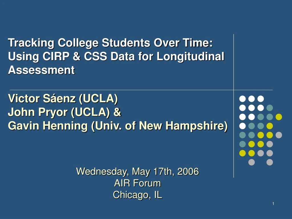tracking college students over time using cirp css data for longitudinal assessment