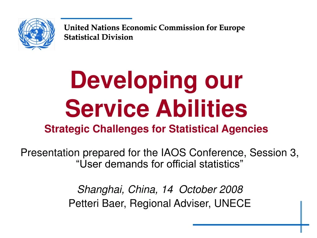 developing our service abilities strategic challenges for statistical agencies