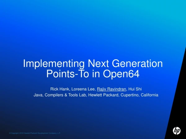 Implementing Next Generation Points-To in Open64