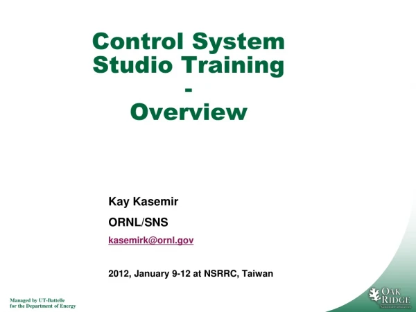 Control System Studio Training - Overview