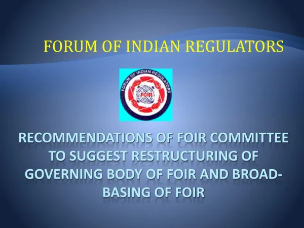 FORUM OF INDIAN REGULATORS