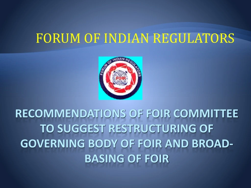 forum of indian regulators