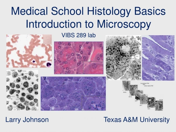 Medical School Histology Basics Introduction to Microscopy