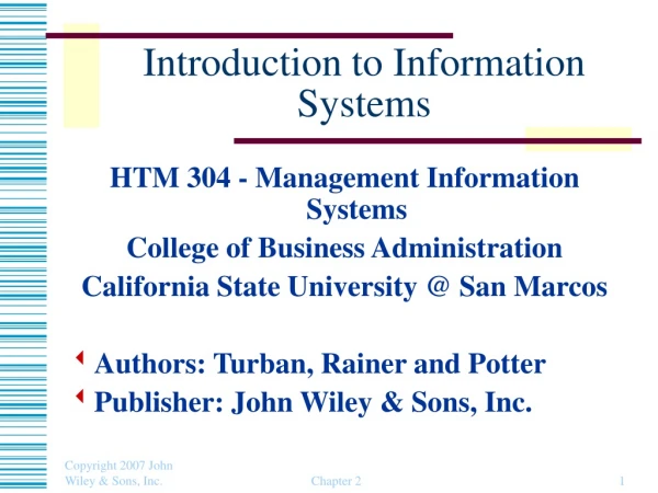 Introduction to Information Systems