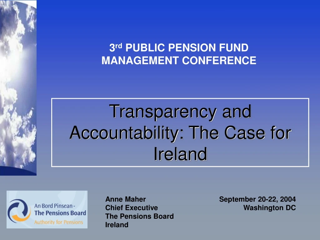 3 rd public pension fund management conference