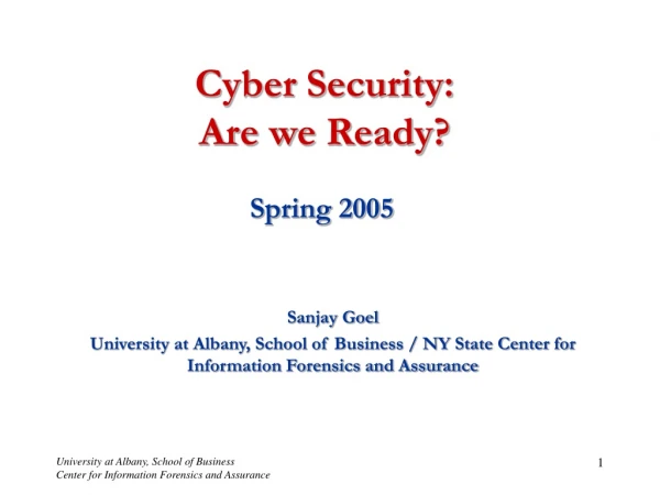 Cyber Security:  Are we Ready?