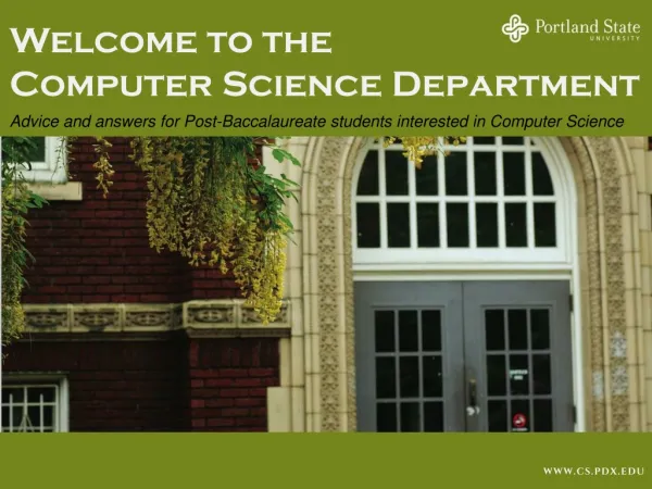 Welcome to the Computer Science Department