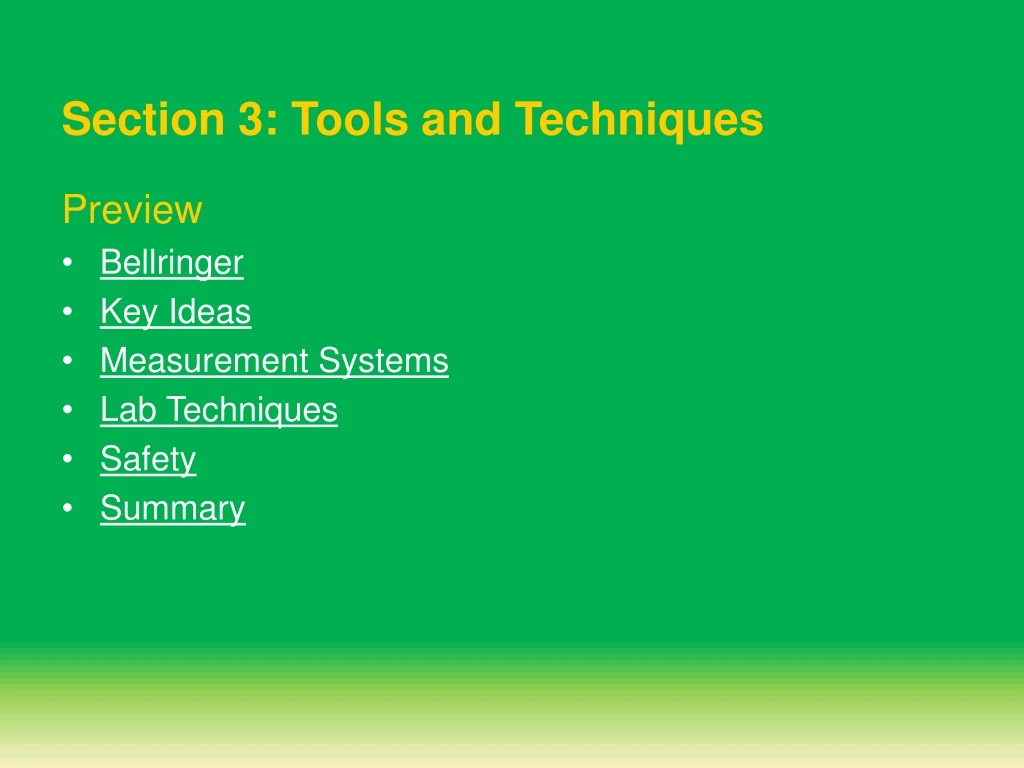 section 3 tools and techniques