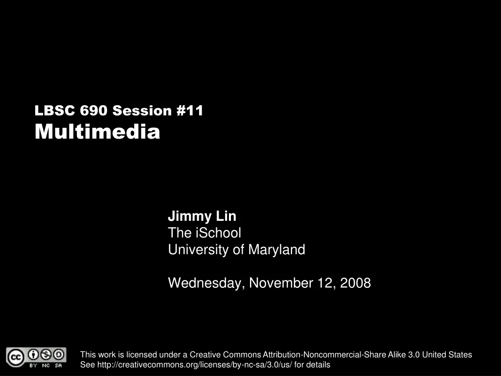 jimmy lin the ischool university of maryland wednesday november 12 2008