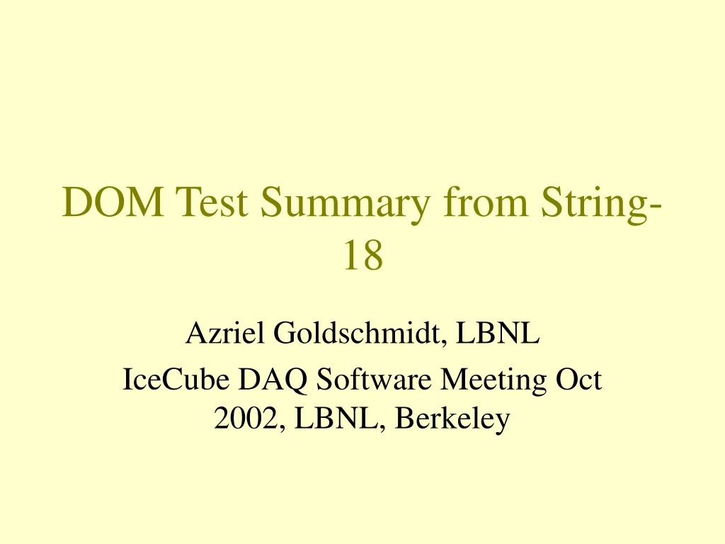 dom test summary from string 18