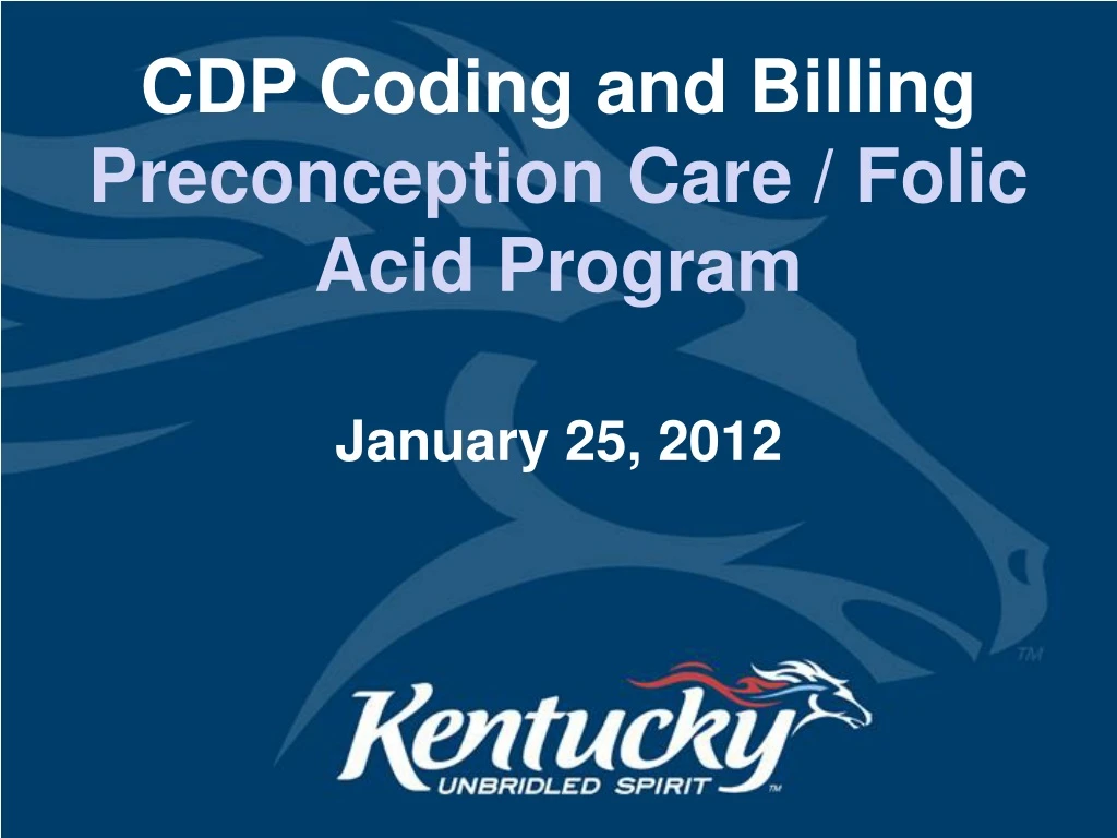 cdp coding and billing preconception care folic acid program