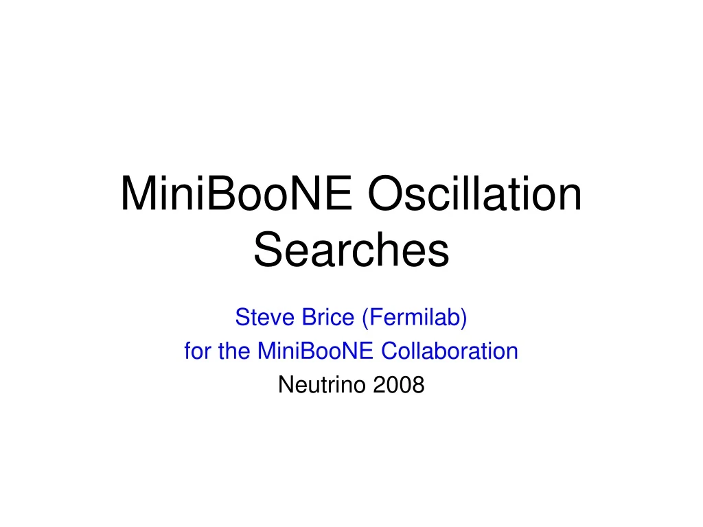 miniboone oscillation searches