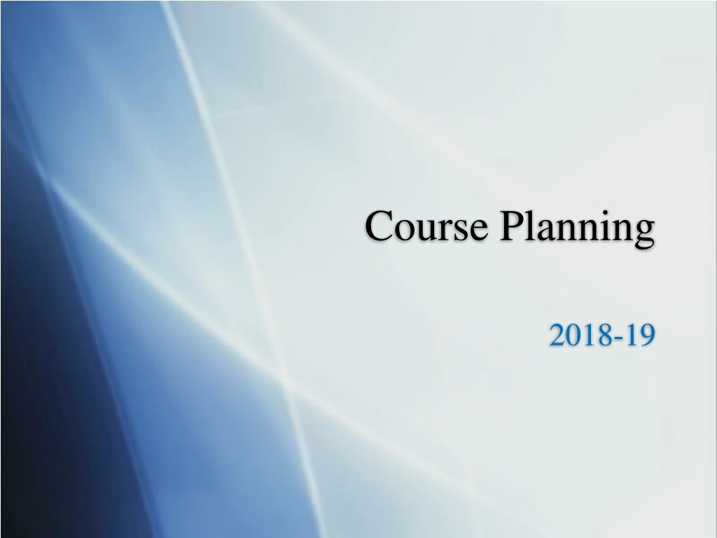 course planning