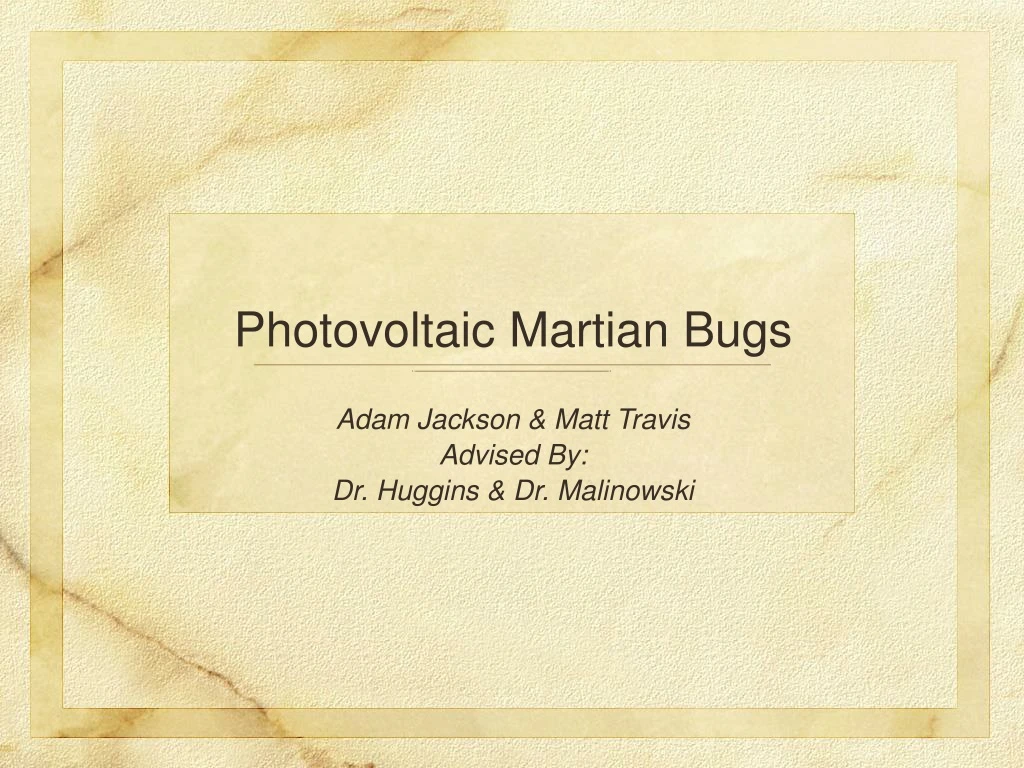 photovoltaic martian bugs