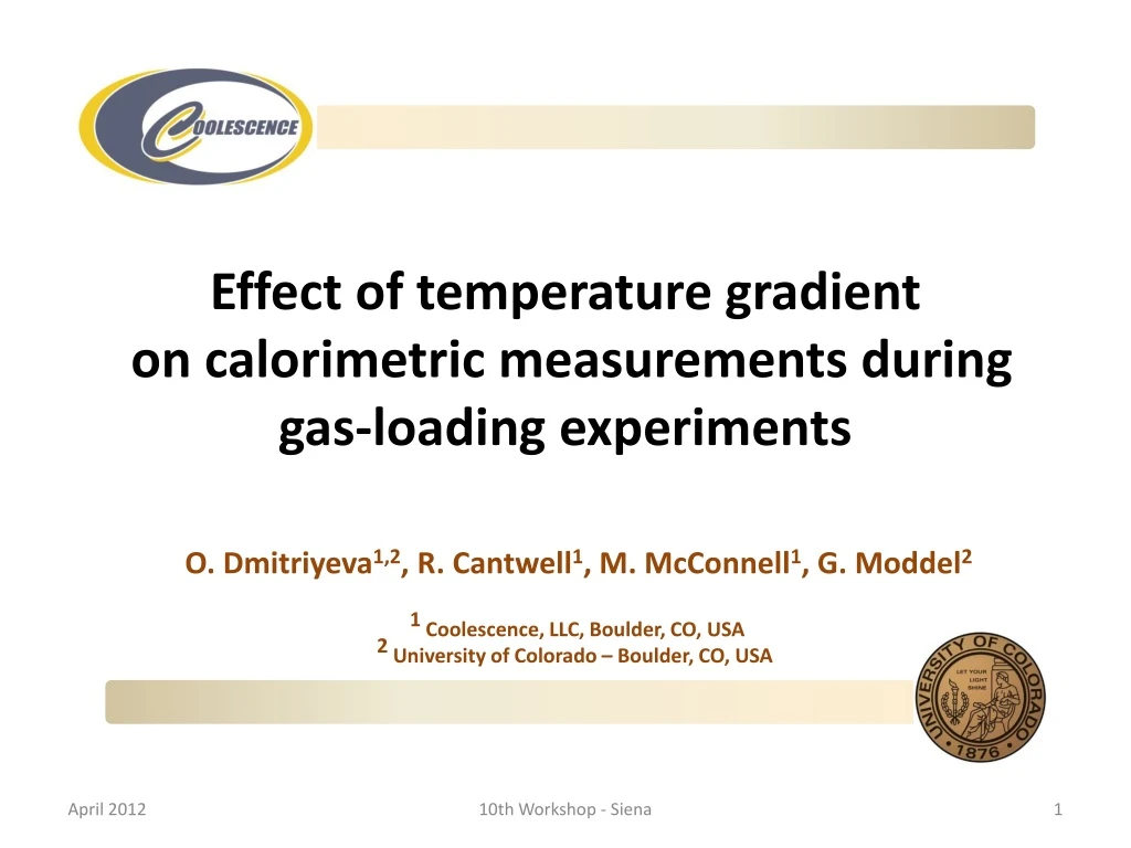 effect of temperature gradient on calorimetric measurements during gas loading experiments