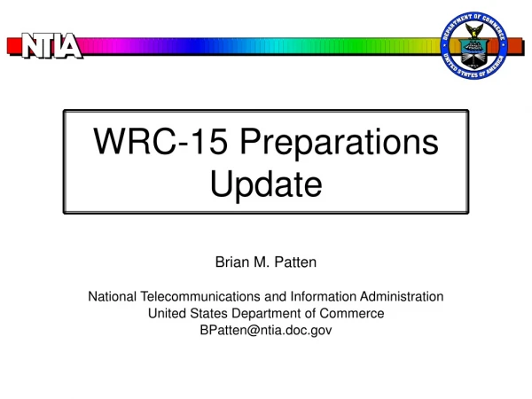 WRC-15 Preparations Update