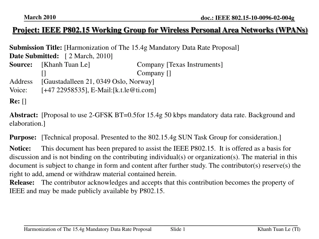 project ieee p802 15 working group for wireless