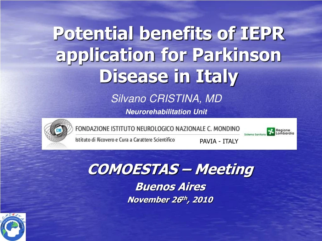 potential benefits of iepr application for parkinson disease in italy