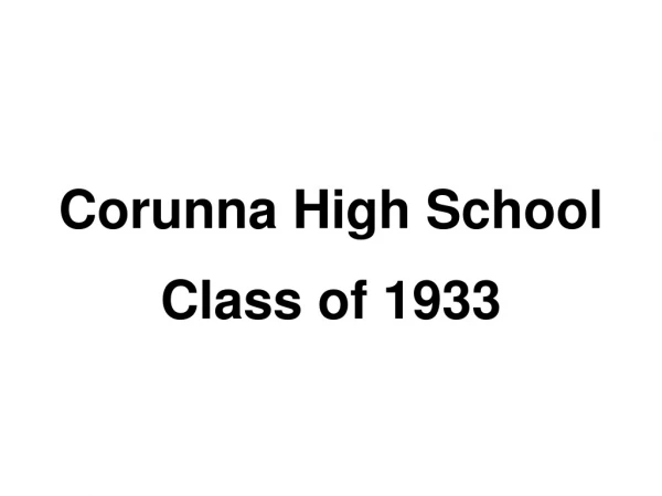 Corunna High School Class of 1933