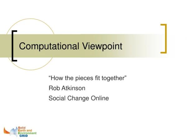Computational Viewpoint