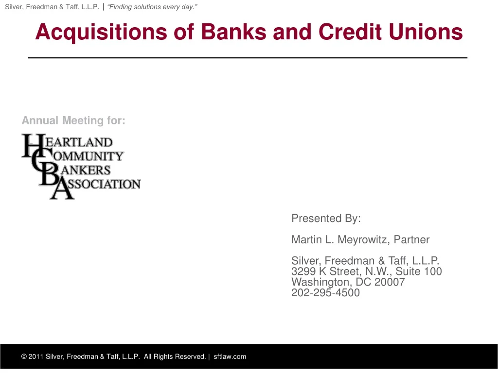 acquisitions of banks and credit unions