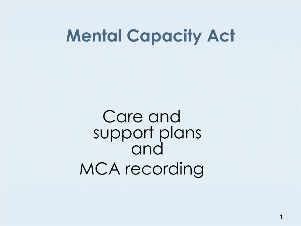 mental capacity act