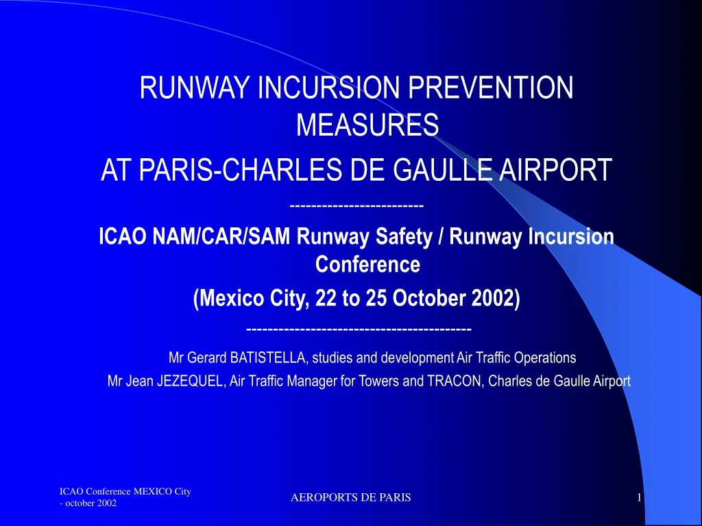 runway incursion prevention measures at paris