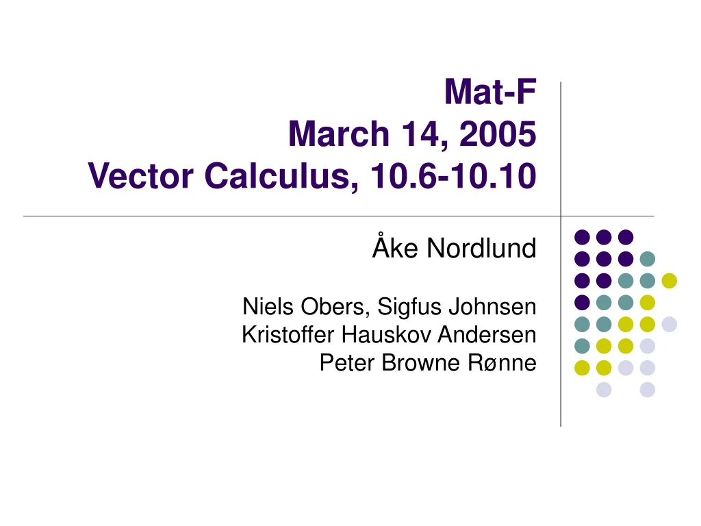 mat f march 14 2005 vector calculus 10 6 10 10