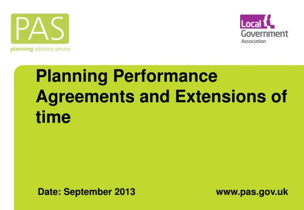 Planning Performance Agreements and Extensions of time