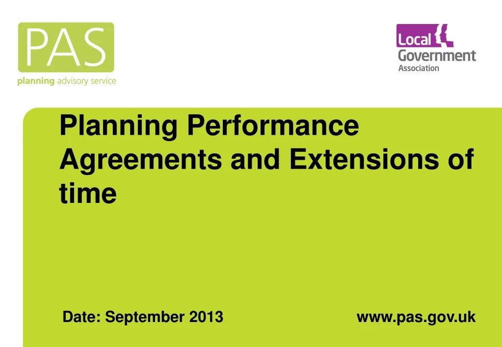 planning performance agreements and extensions of time