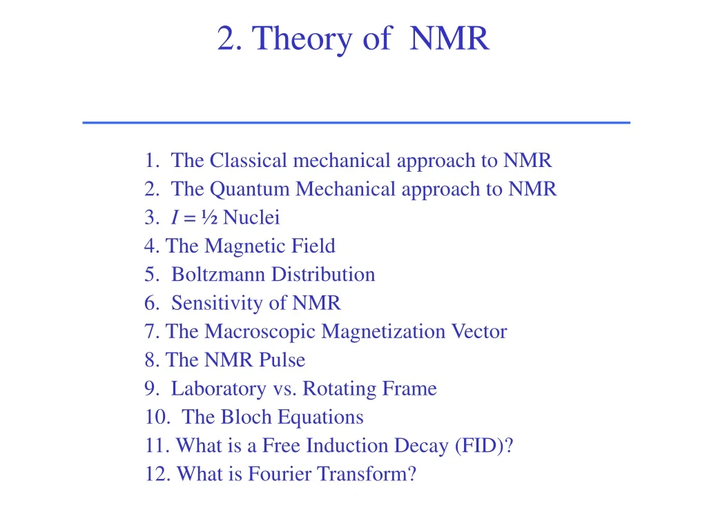 2 theory of nmr