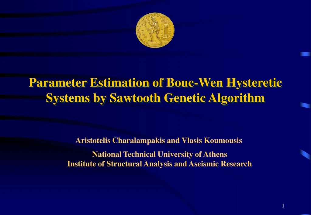 parameter estimation of bouc wen hysteretic systems by sawtooth genetic algorithm