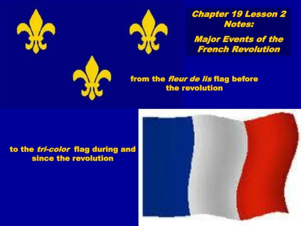 Chapter 19 Lesson 2 Notes: Major Events of the French Revolution