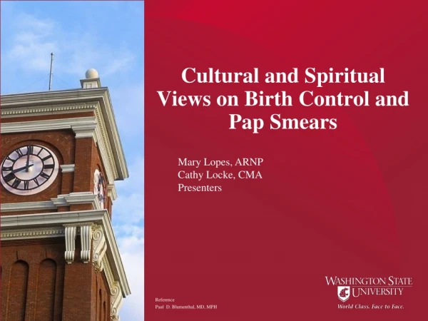 Cultural and Spiritual Views on Birth Control and Pap Smears