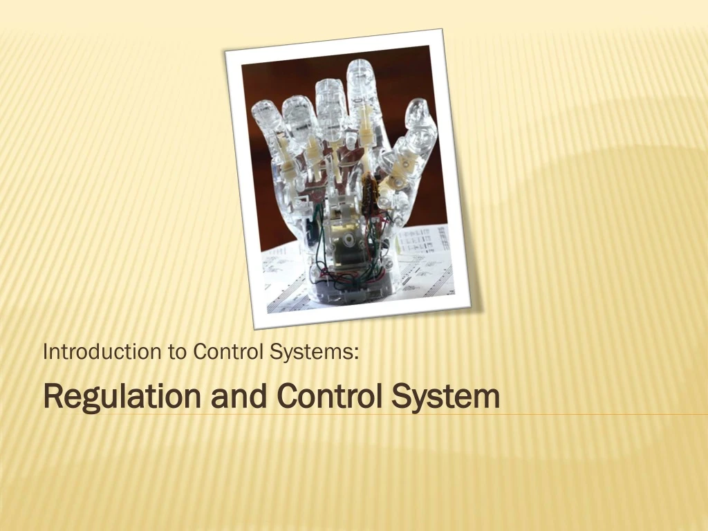 introduction to control systems regulation
