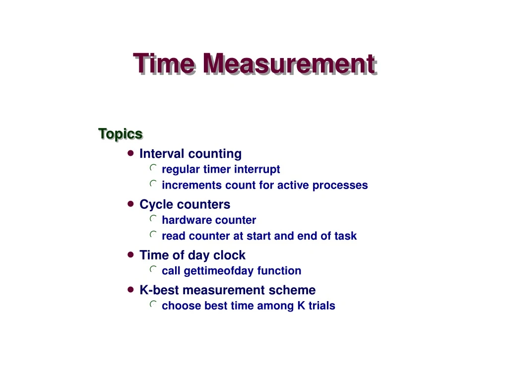 time measurement