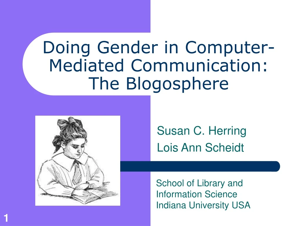 doing gender in computer mediated communication the blogosphere