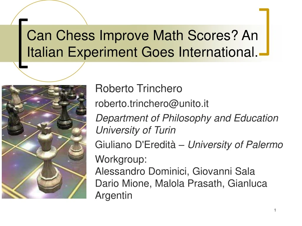 can chess improve math scores an italian experiment goes international