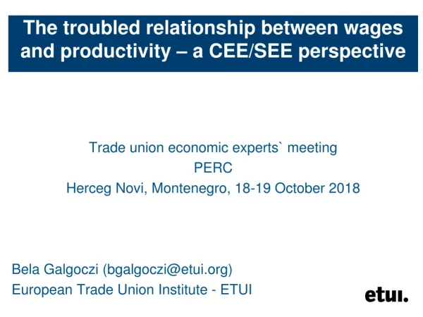 The troubled relationship between wages and productivity – a CEE/SEE perspective