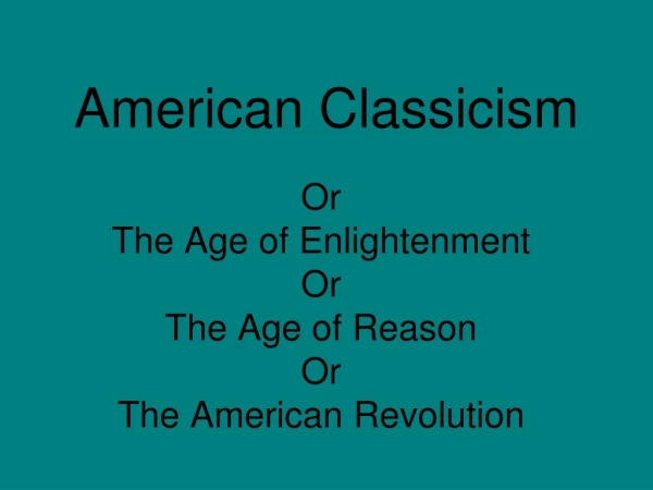 American Classicism