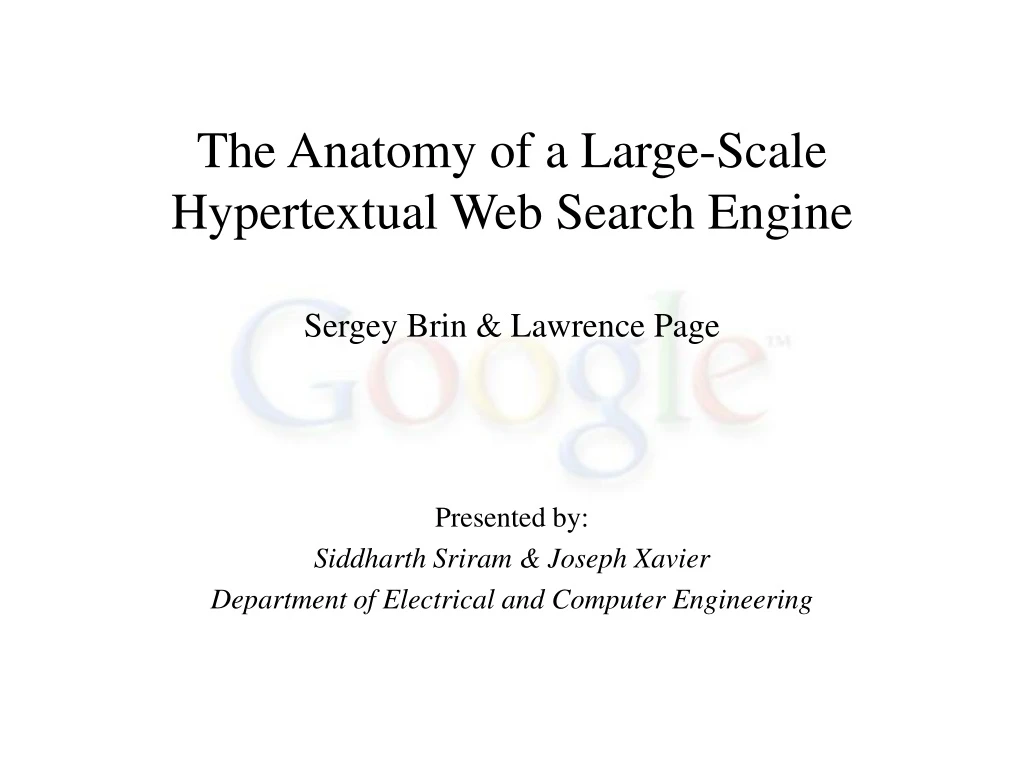 the anatomy of a large scale hypertextual web search engine