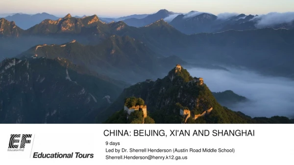 CHINA: BEIJING, XI'AN AND SHANGHAI