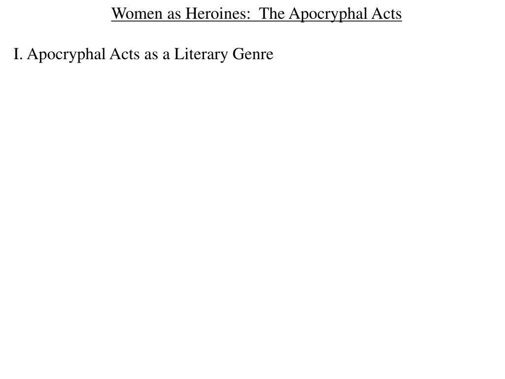 women as heroines the apocryphal acts