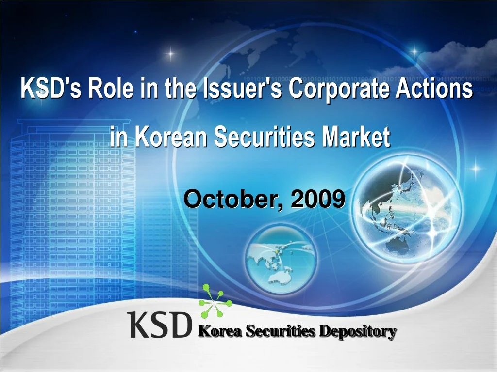 ksd s role in the issuer s corporate actions