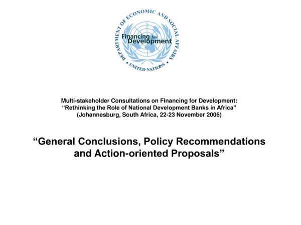 Multi-stakeholder Consultations on Financing for Development: