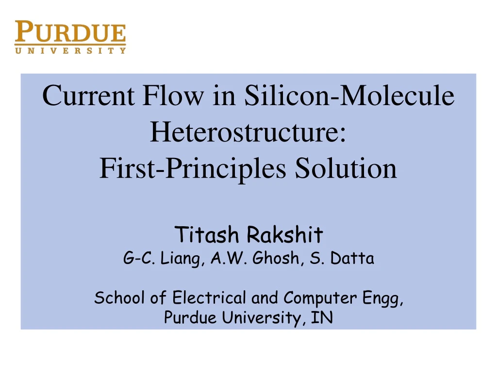 current flow in silicon molecule heterostructure