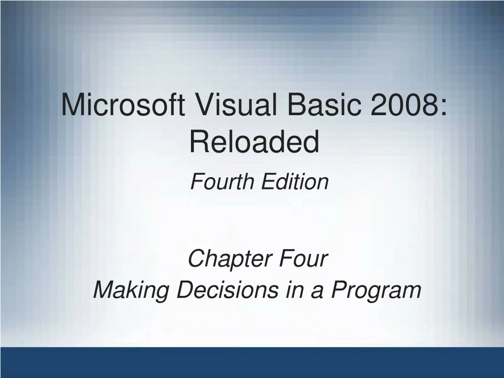 microsoft visual basic 2008 reloaded fourth edition